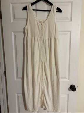 VTG 80s Victoria's Secret Gold Label Terry Cloth Midi Spa Dress Cream Size Large